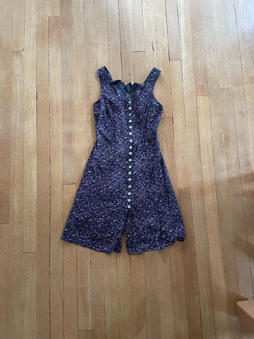 Vintage Jodi Michaels Purple Floral Button-Front Dress